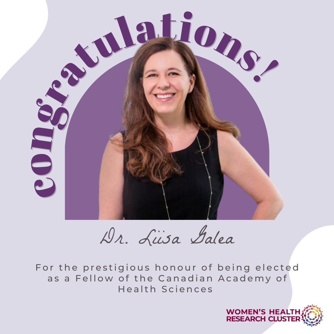 Congratulatory image of Dr. Liisa Galea